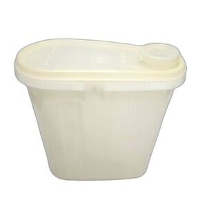 Vintage Tupperware White Slim Line Pitcher with Lid & Cap 8"X7.5"X3.5'